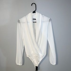 White Long Sleeve Body Suit
